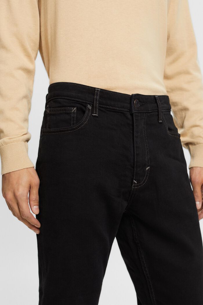 Mid-Rise Regular Tapered Jeans, BLACK DARK WASH, detail image number 2