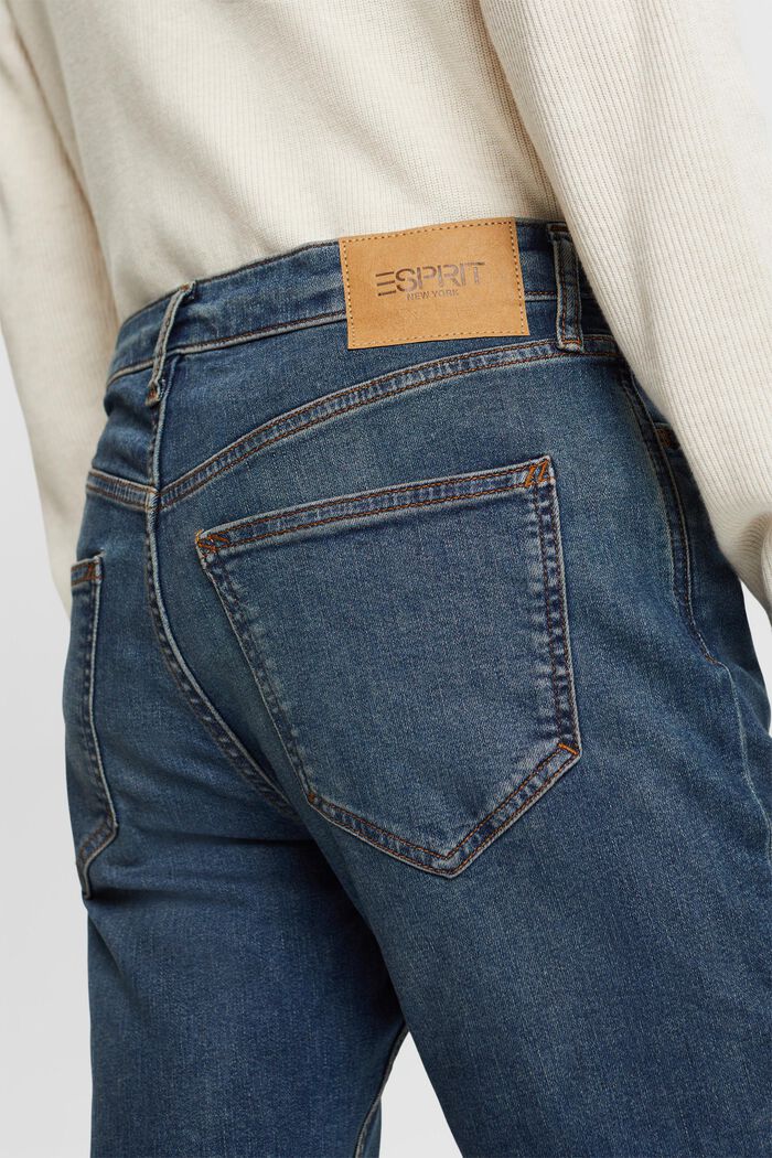 Mid-Rise Straight Fit Jeans, BLUE DARK WASH, detail image number 5