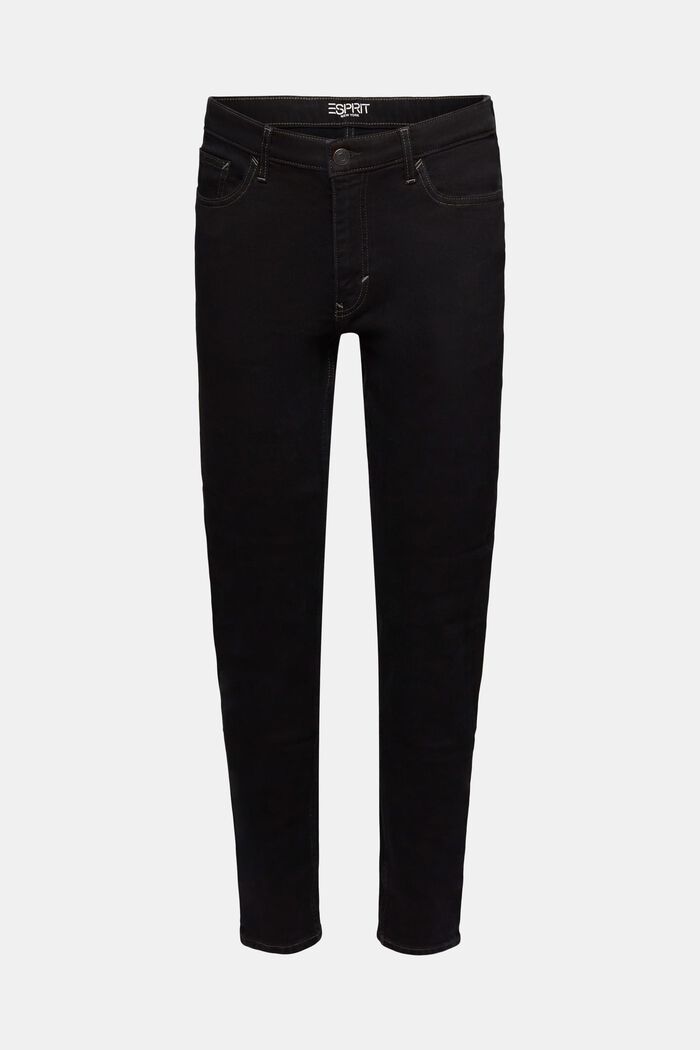 Mid-Rise Regular Tapered Jeans, BLACK DARK WASH, detail image number 7