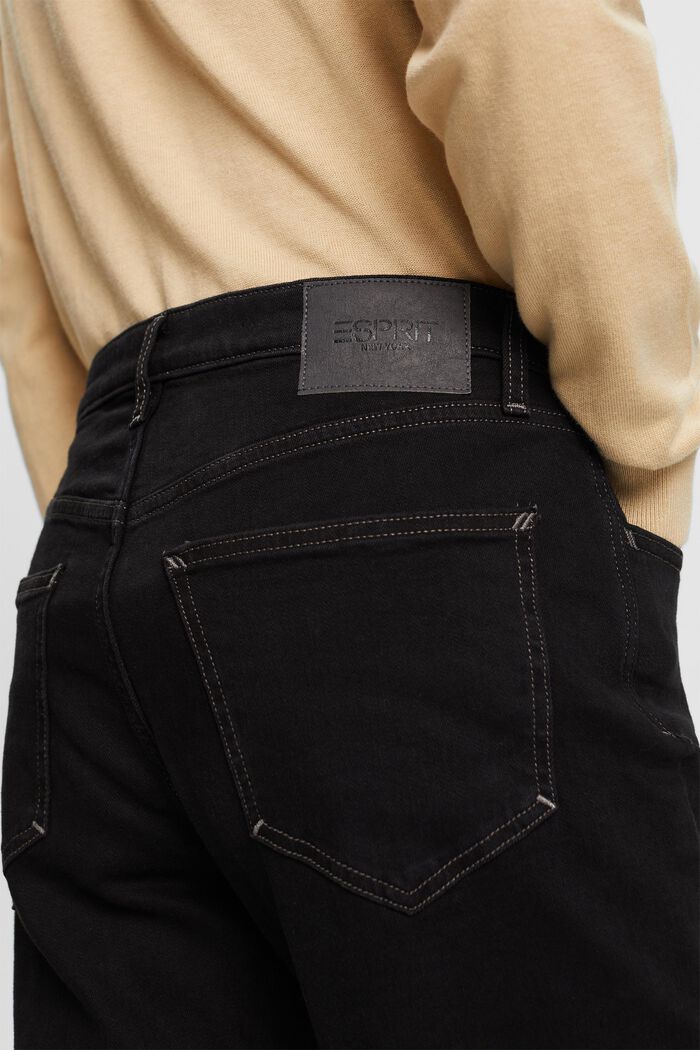 Mid-Rise Regular Tapered Jeans, BLACK DARK WASH, detail image number 4